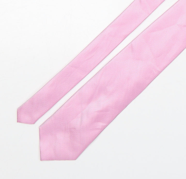 Burton  Mens Pink Grenadine Polyester Pointed Tie One Size