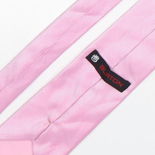 Burton  Mens Pink Grenadine Polyester Pointed Tie One Size
