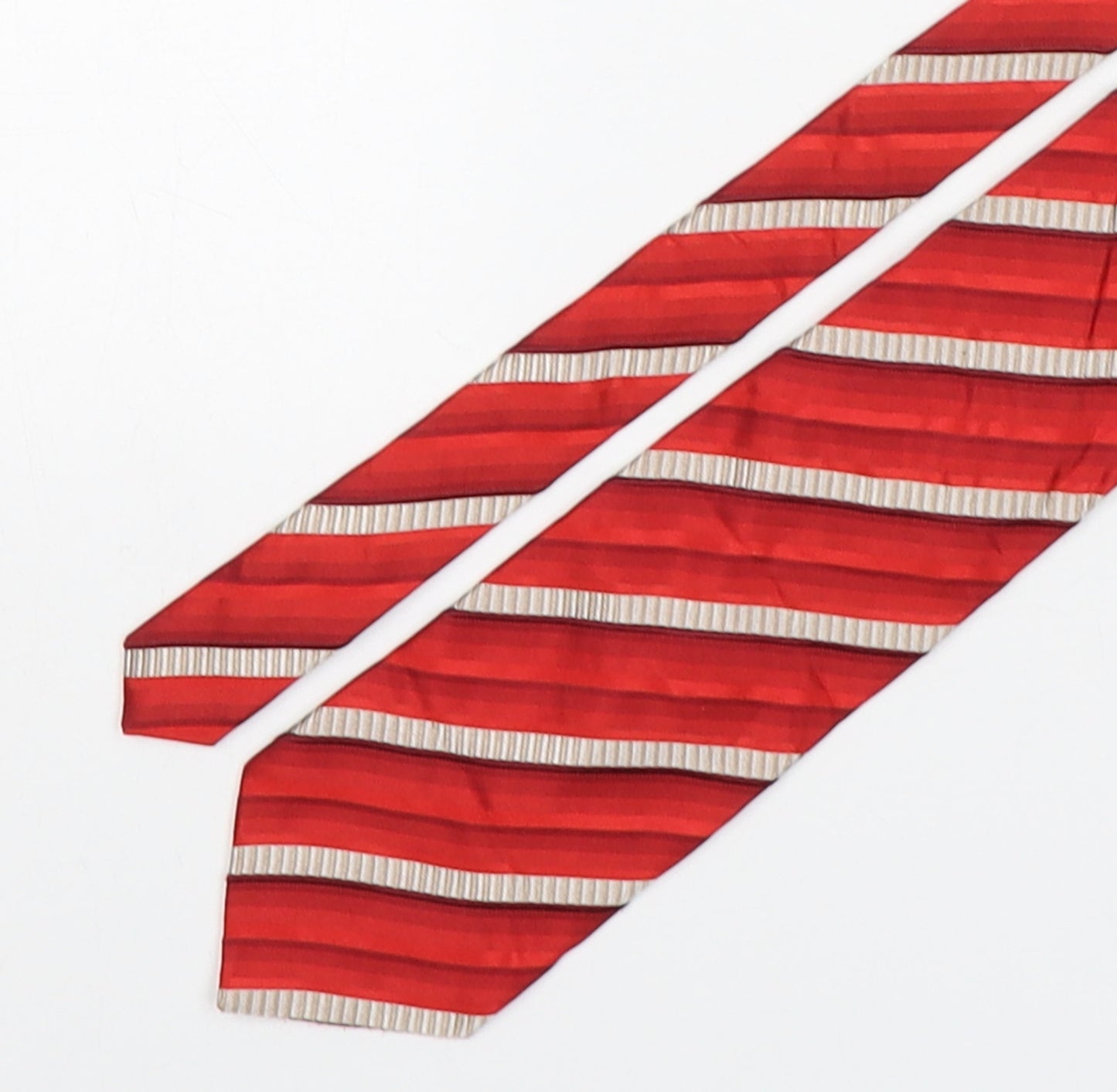 Daniel Valenle Mens Red Striped Silk Pointed Tie One Size