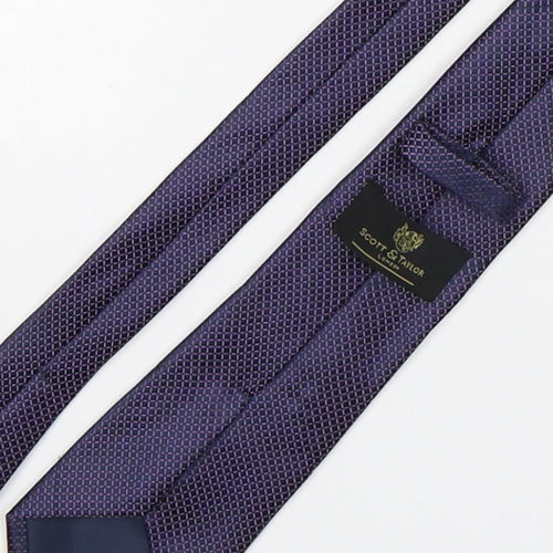 Scott & Taylor Mens Purple Geometric Polyester Pointed Tie One Size