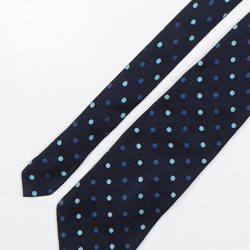 Blakes Mens Blue Polka Dot Silk Pointed Tie One Size