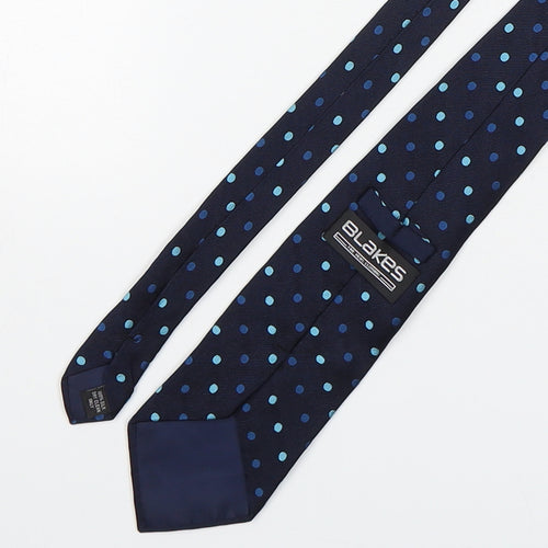 Blakes Mens Blue Polka Dot Silk Pointed Tie One Size
