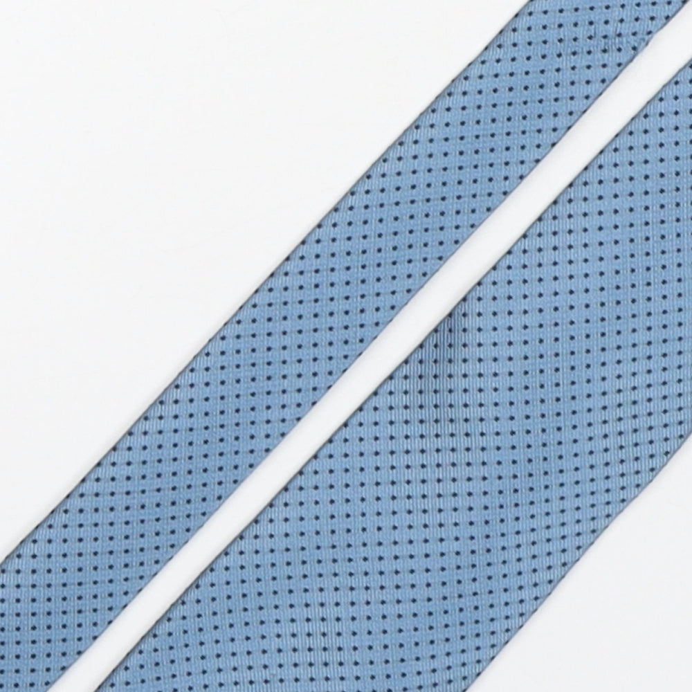 Preworn Mens Blue Polka Dot Silk Pointed Tie One Size