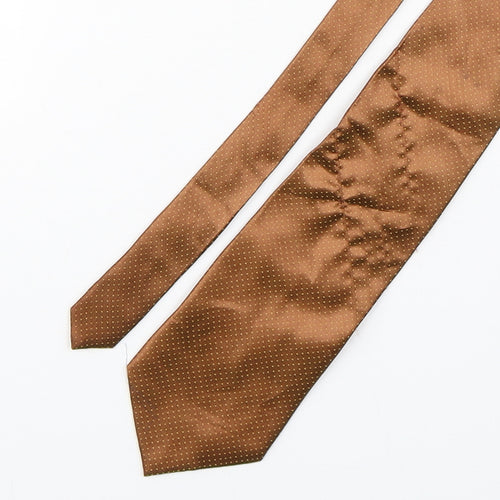 Rossini Mens Bronze Polka Dot Polyester Pointed Tie One Size