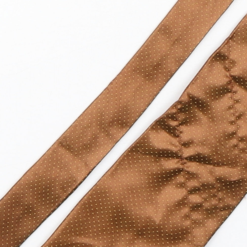 Rossini Mens Bronze Polka Dot Polyester Pointed Tie One Size