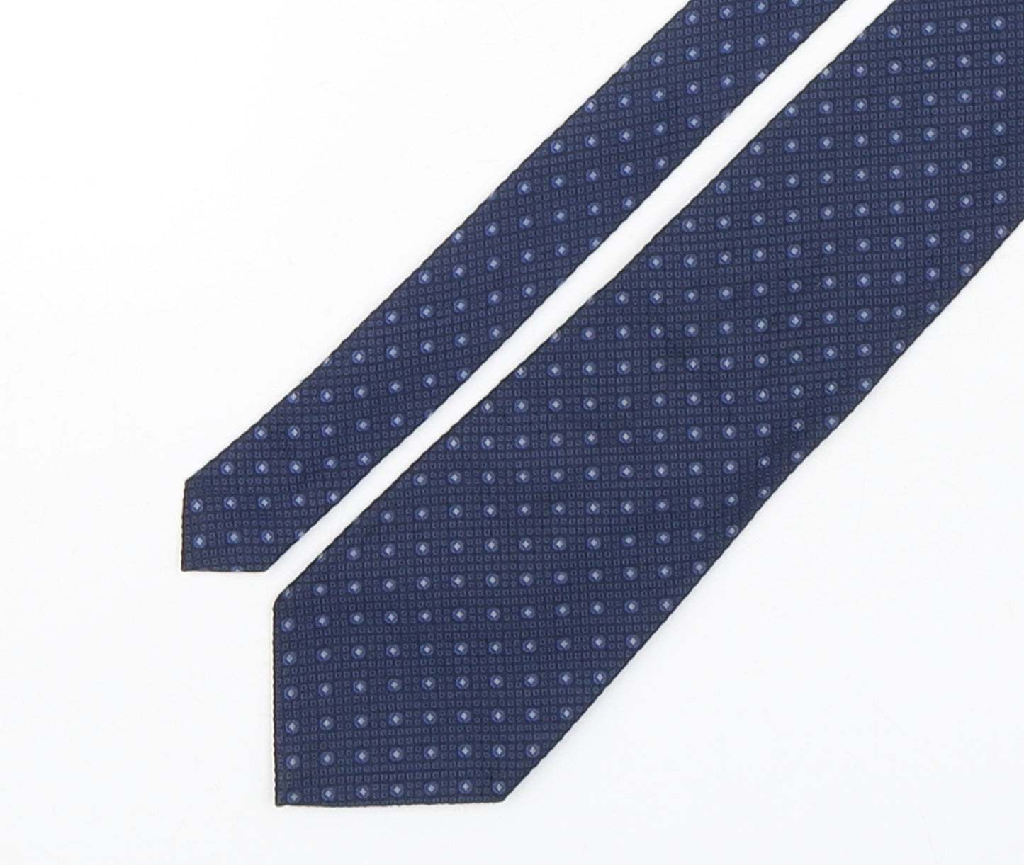 Blazer  Mens Blue Geometric Silk Pointed Tie One Size