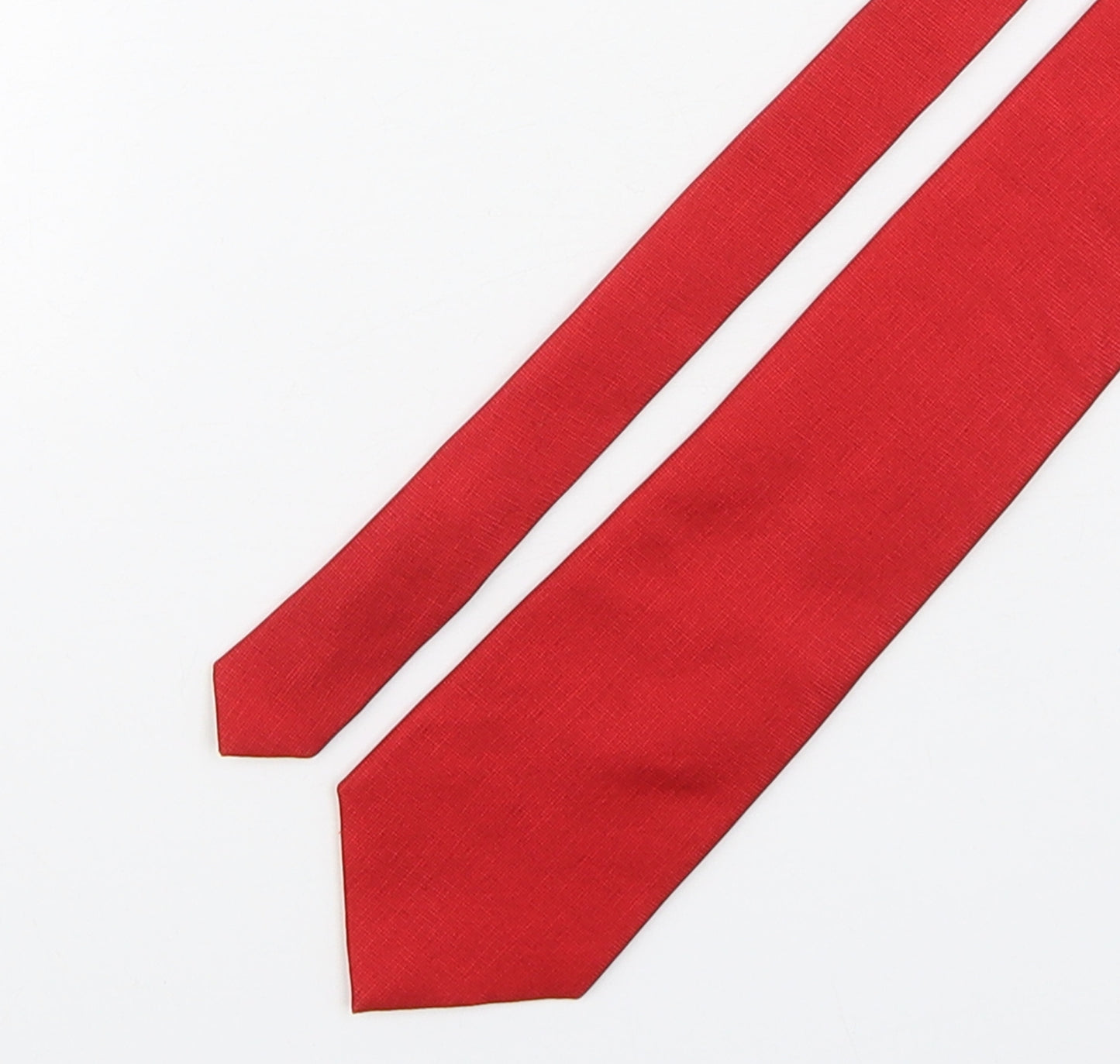 Marks and Spencer Mens Red  Silk Pointed Tie One Size