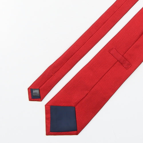 Marks and Spencer Mens Red  Silk Pointed Tie One Size