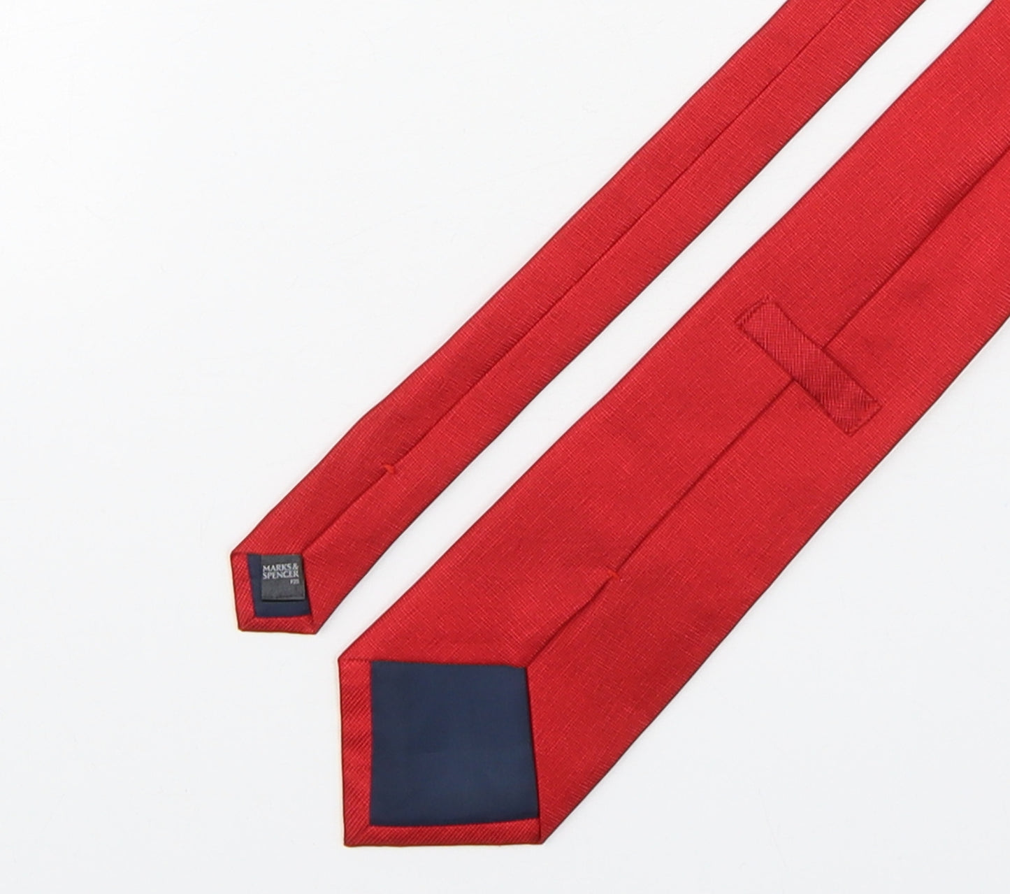 Marks and Spencer Mens Red  Silk Pointed Tie One Size