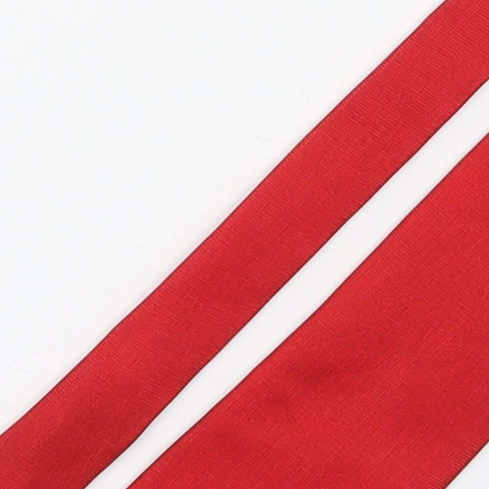 Marks and Spencer Mens Red  Silk Pointed Tie One Size