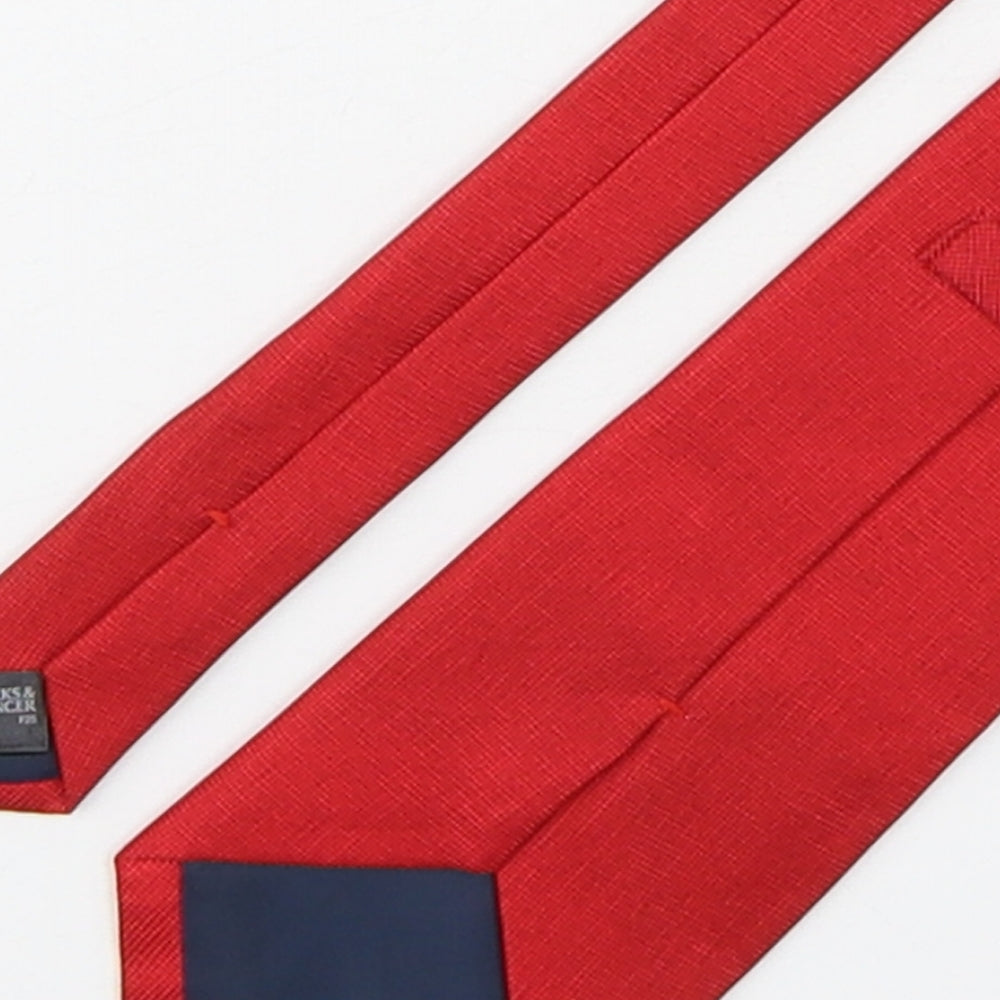 Marks and Spencer Mens Red  Silk Pointed Tie One Size