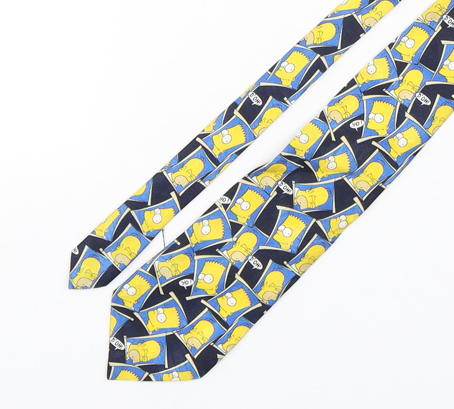 Marks and Spencer Mens Multicoloured Geometric Polyester Pointed Tie One Size - The Simpsons