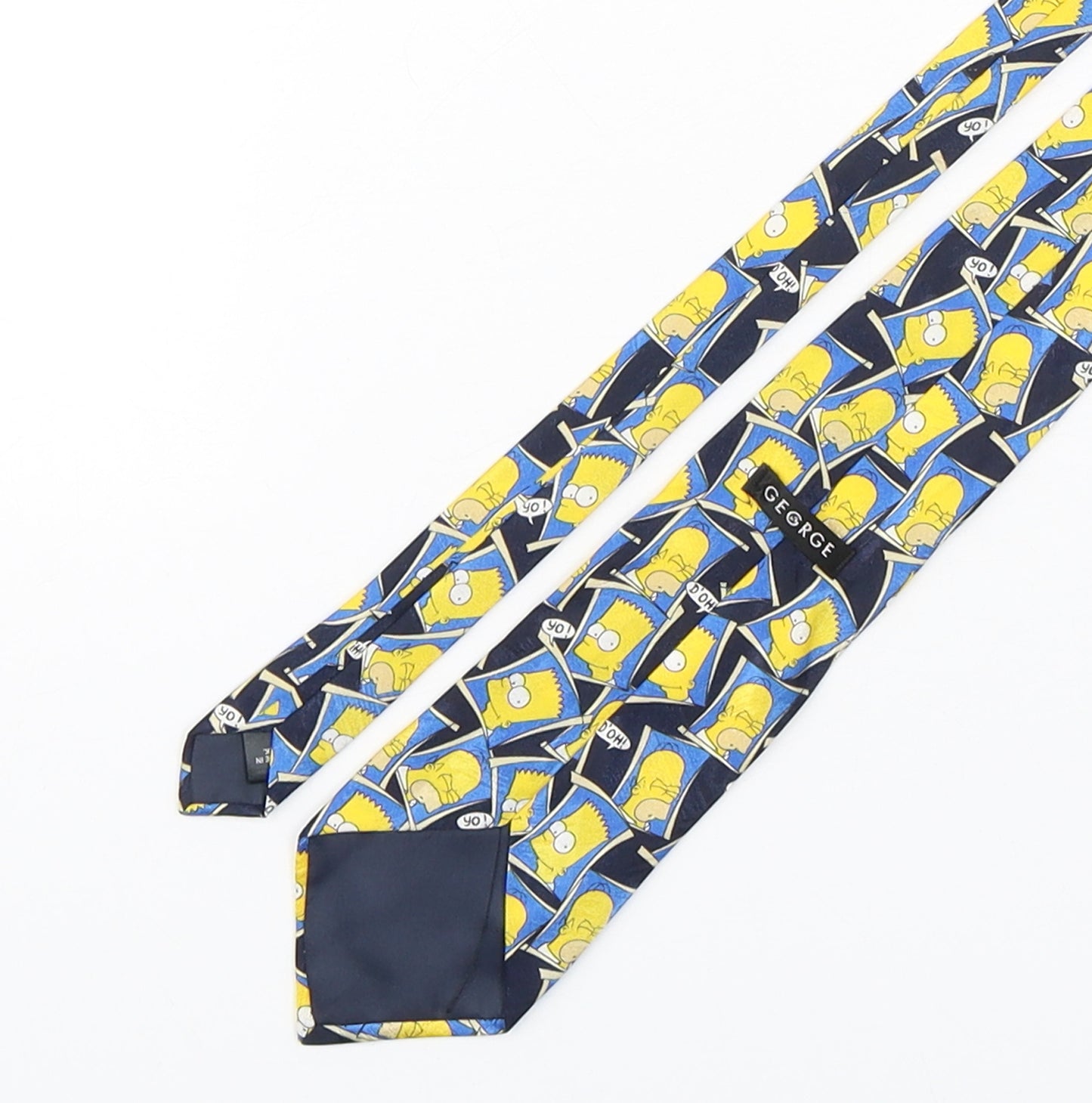 Marks and Spencer Mens Multicoloured Geometric Polyester Pointed Tie One Size - The Simpsons