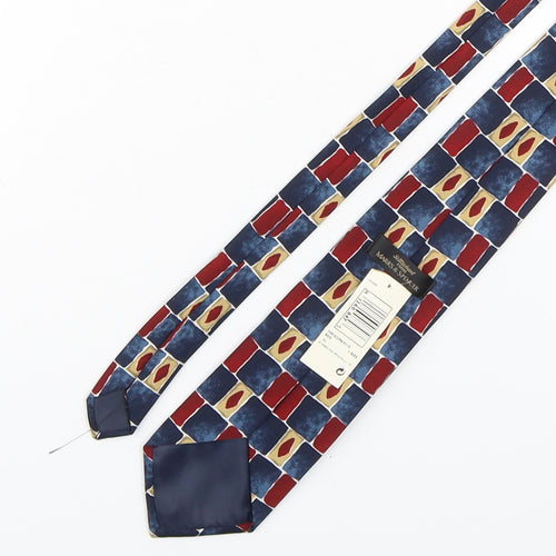 Marks and Spencer Mens Multicoloured Geometric Polyester Pointed Tie One Size