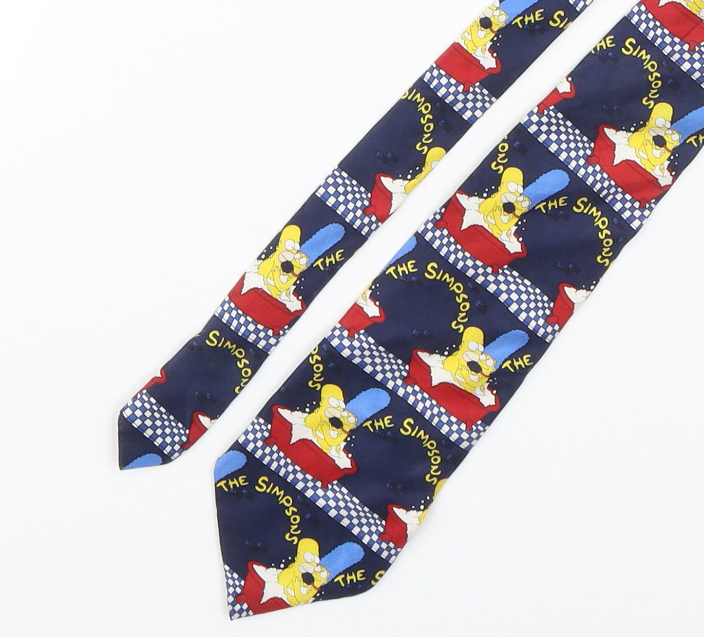 Carnaval Mens Multicoloured Geometric Silk Pointed Tie One Size - The Simpsons
