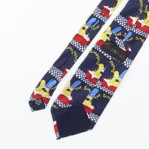Carnaval Mens Multicoloured Geometric Silk Pointed Tie One Size - The Simpsons