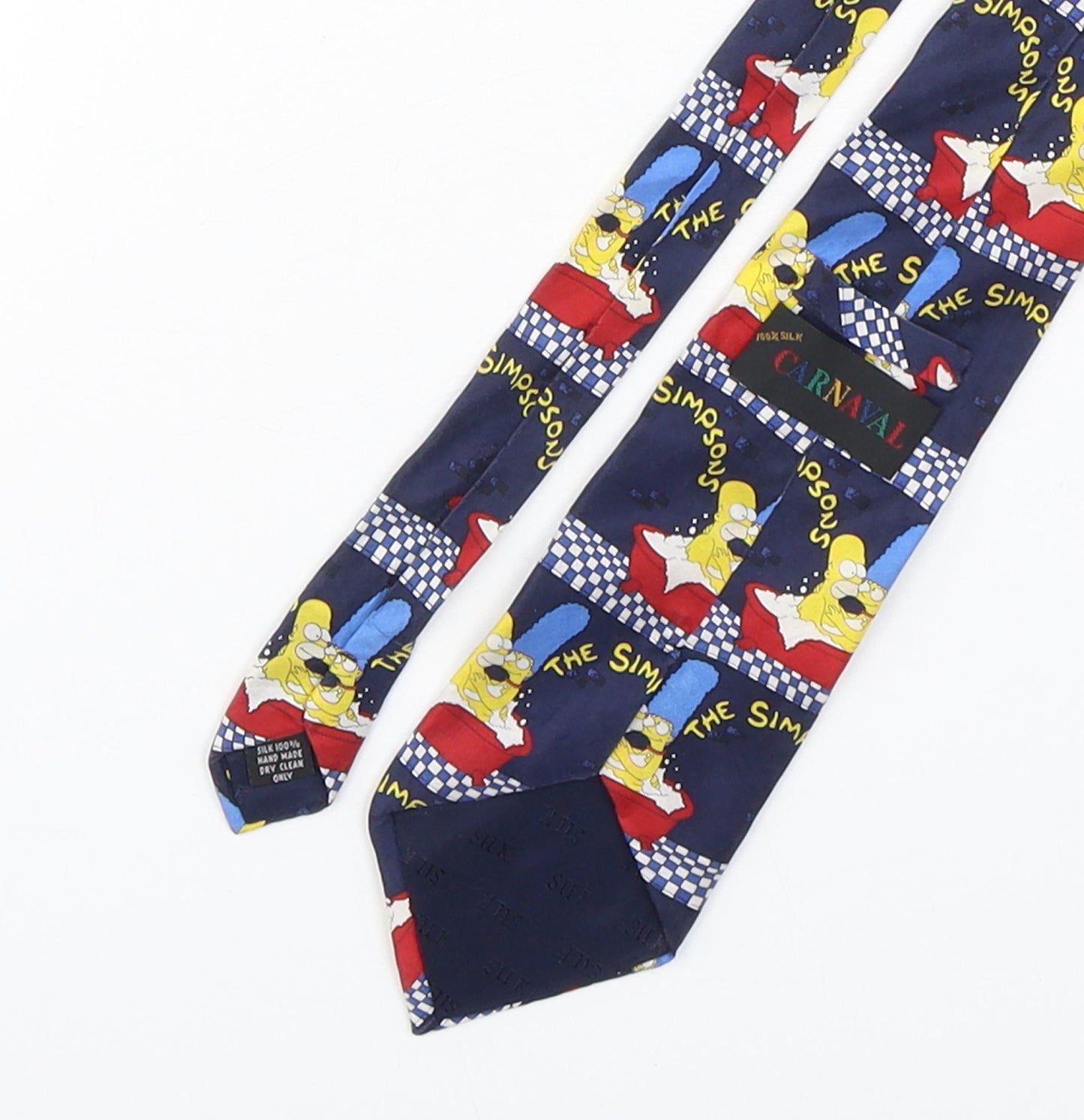 Carnaval Mens Multicoloured Geometric Silk Pointed Tie One Size - The Simpsons