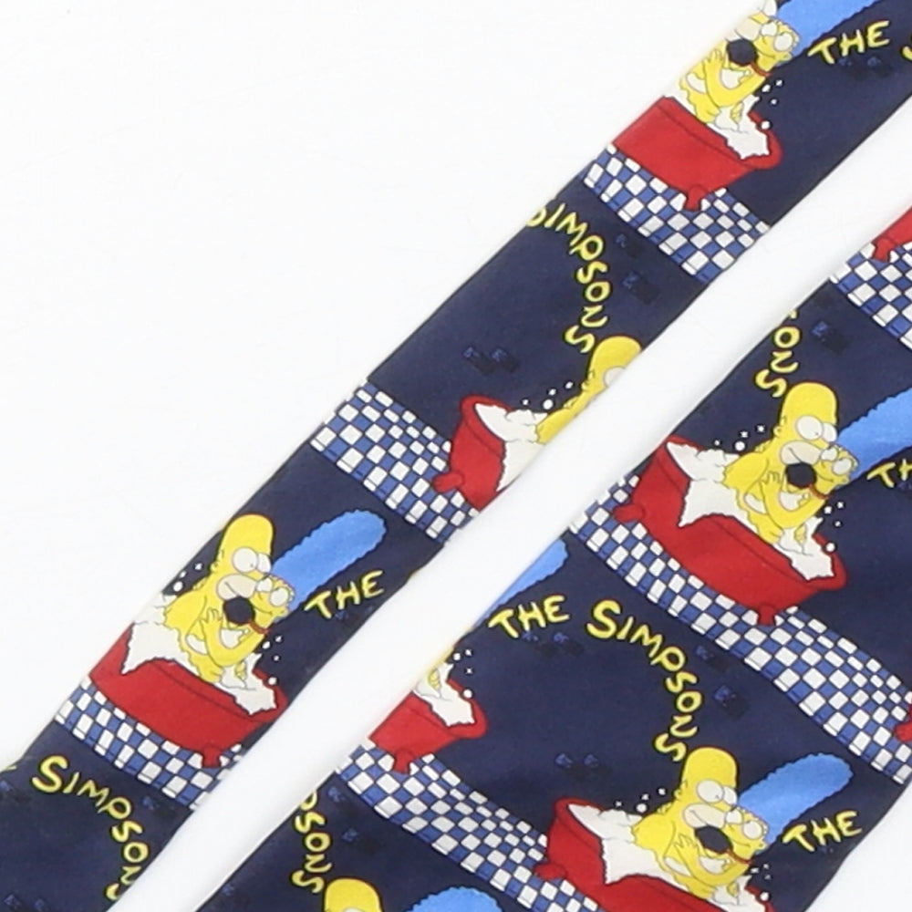 Carnaval Mens Multicoloured Geometric Silk Pointed Tie One Size - The Simpsons