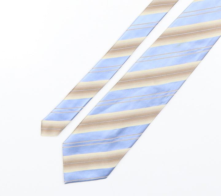 Fellini Mens Multicoloured Striped Silk Pointed Tie One Size