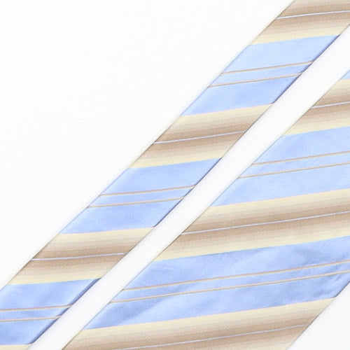 Fellini Mens Multicoloured Striped Silk Pointed Tie One Size