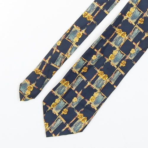 Marks and Spencer Mens Multicoloured Plaids & Checks Silk Pointed Tie One Size
