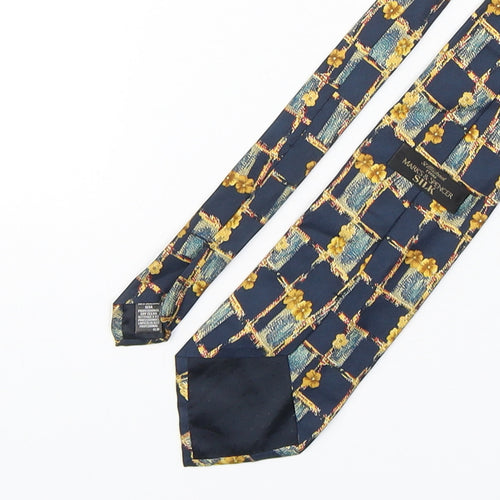 Marks and Spencer Mens Multicoloured Plaids & Checks Silk Pointed Tie One Size