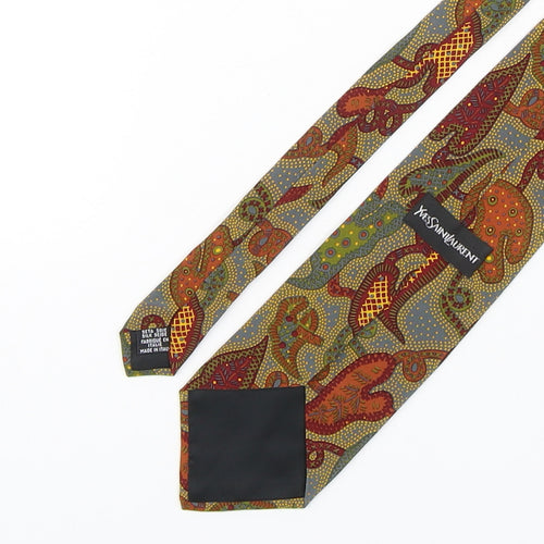 Yves Saint Laurent Mens Multicoloured Geometric Silk Pointed Tie One Size