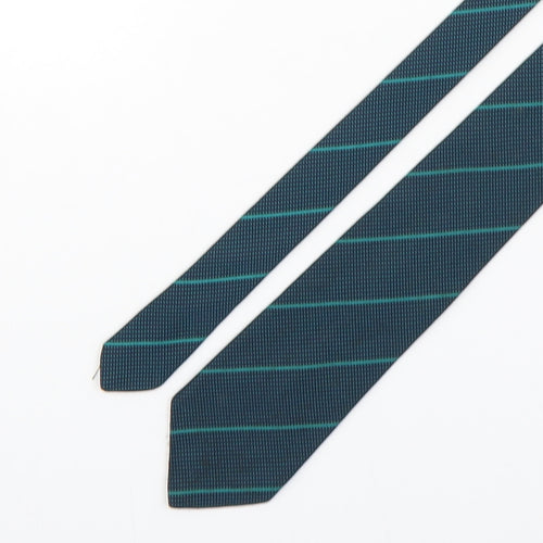 Paul John  Mens Green Geometric Polyester Pointed Tie One Size
