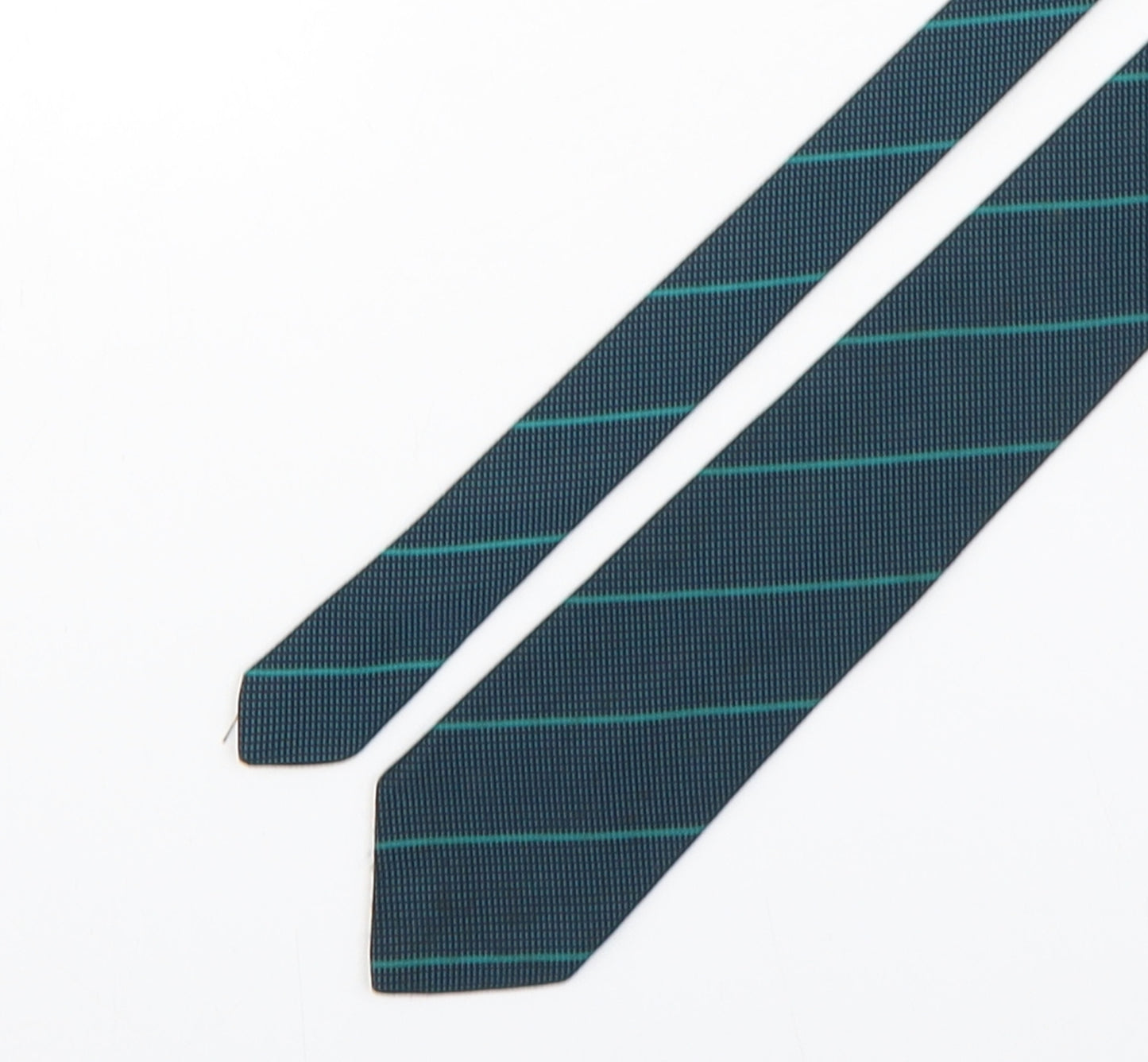 Paul John  Mens Green Geometric Polyester Pointed Tie One Size