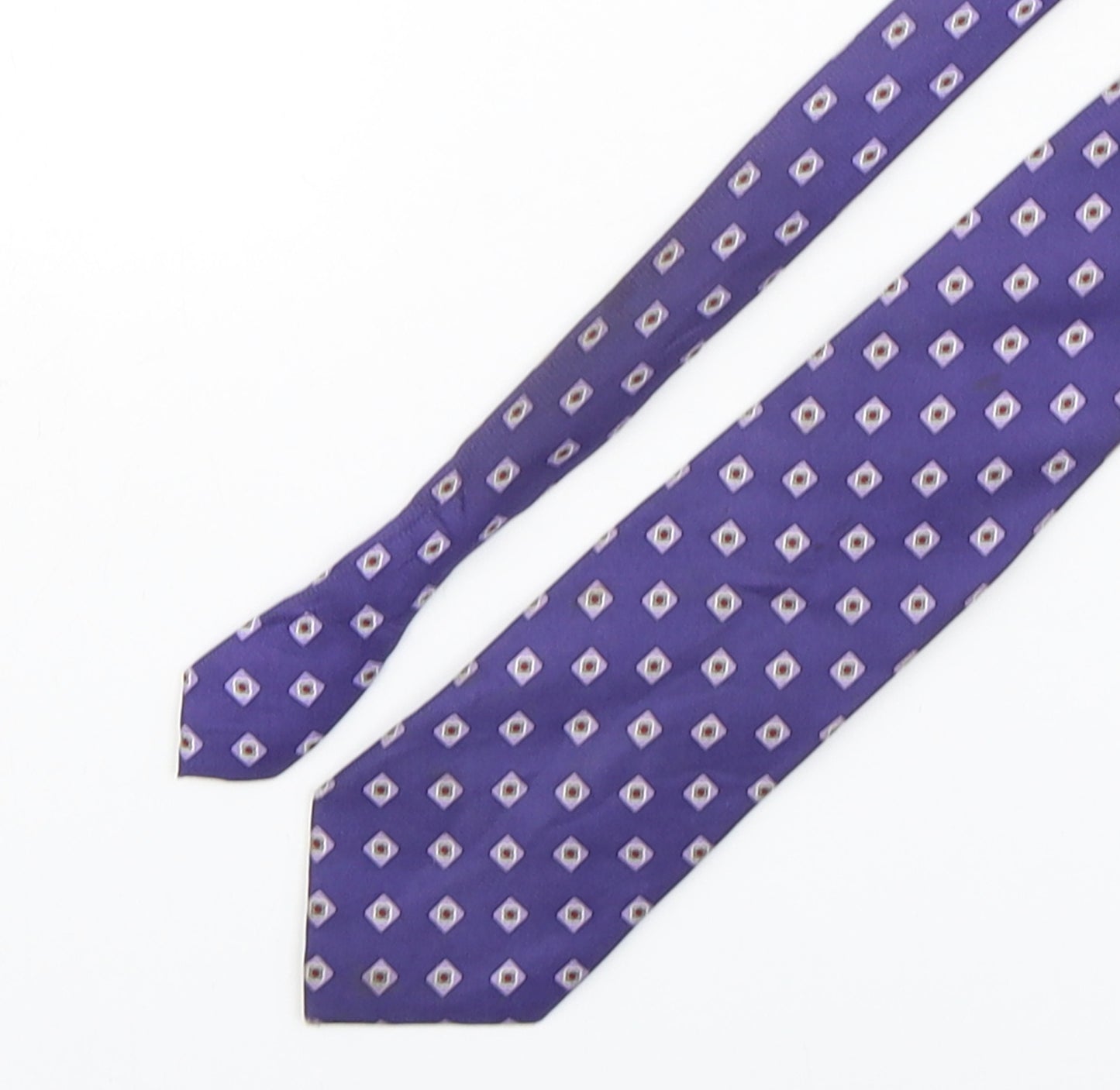 Erwin & Morris Mens Purple Geometric Silk Pointed Tie One Size