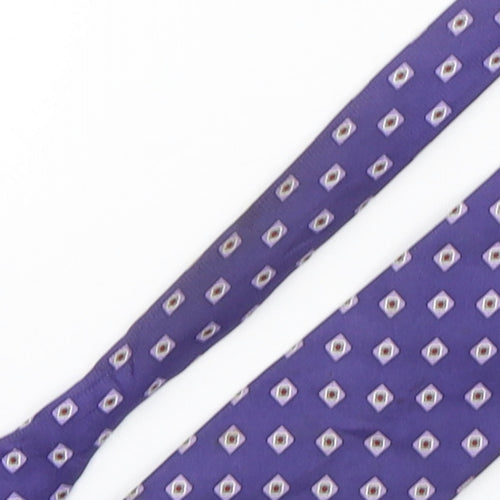 Erwin & Morris Mens Purple Geometric Silk Pointed Tie One Size