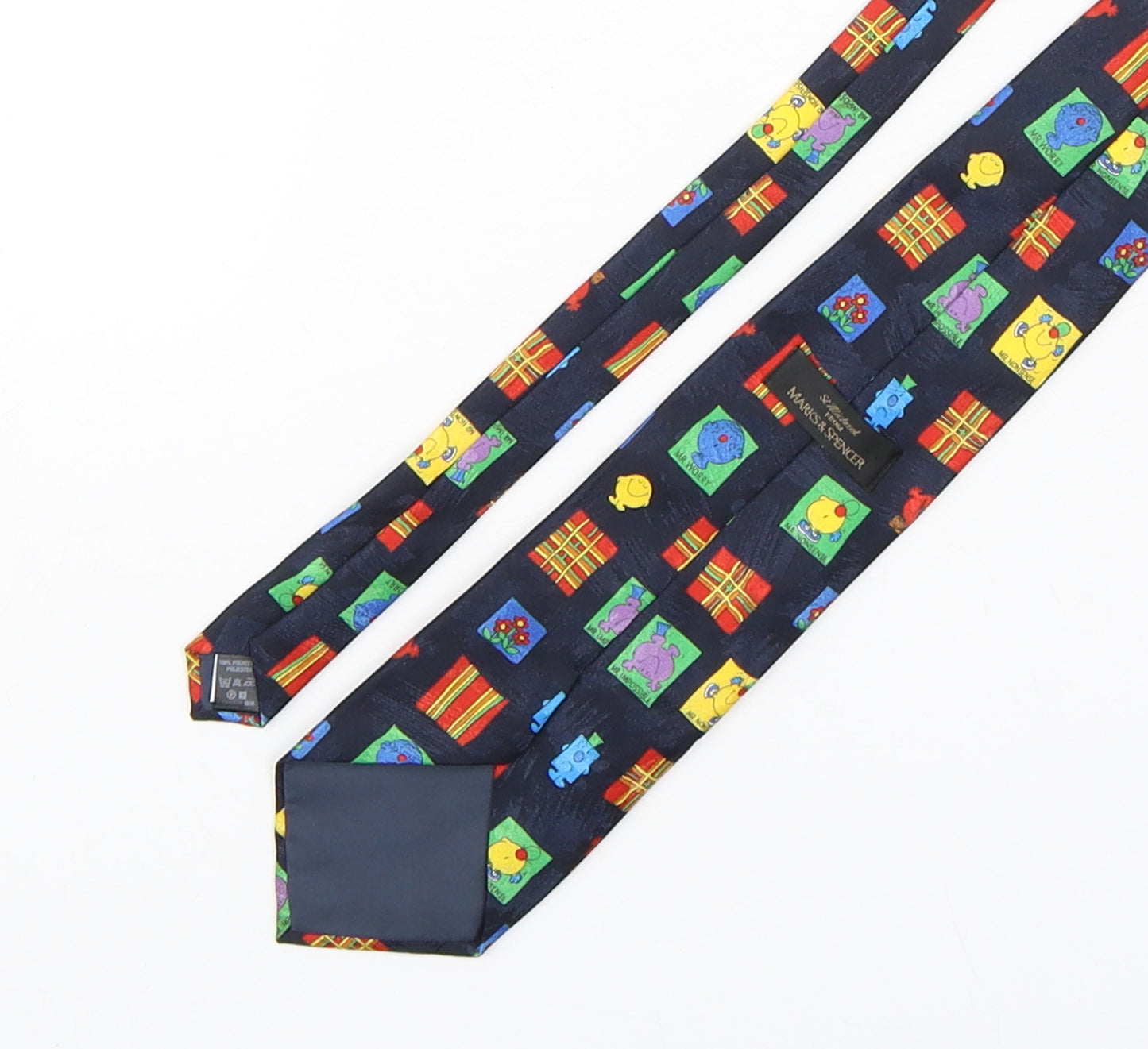 Marks and Spencer Mens Multicoloured Geometric Polyester Pointed Tie One Size