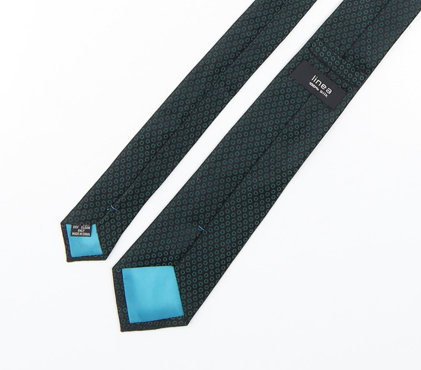 Linea Mens Green Polka Dot Silk Pointed Tie One Size