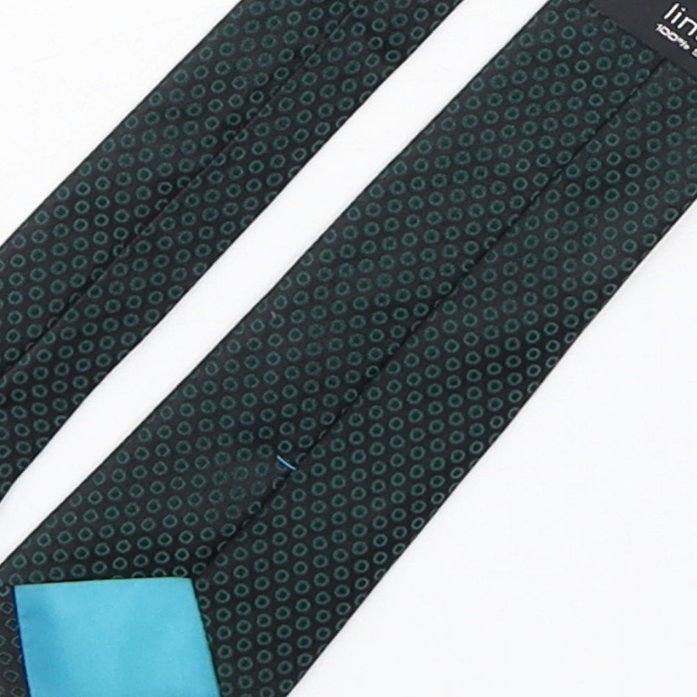 Linea Mens Green Polka Dot Silk Pointed Tie One Size