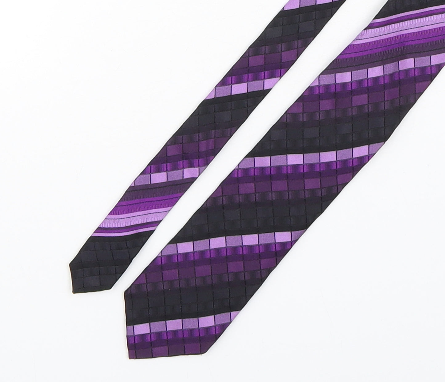 Balmain  Mens Multicoloured Plaids & Checks Silk Pointed Tie One Size