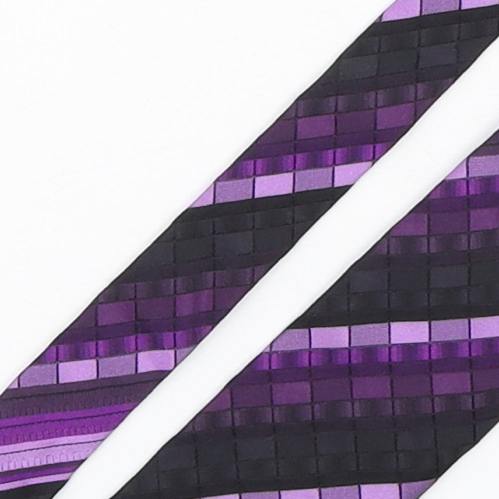 Balmain  Mens Multicoloured Plaids & Checks Silk Pointed Tie One Size