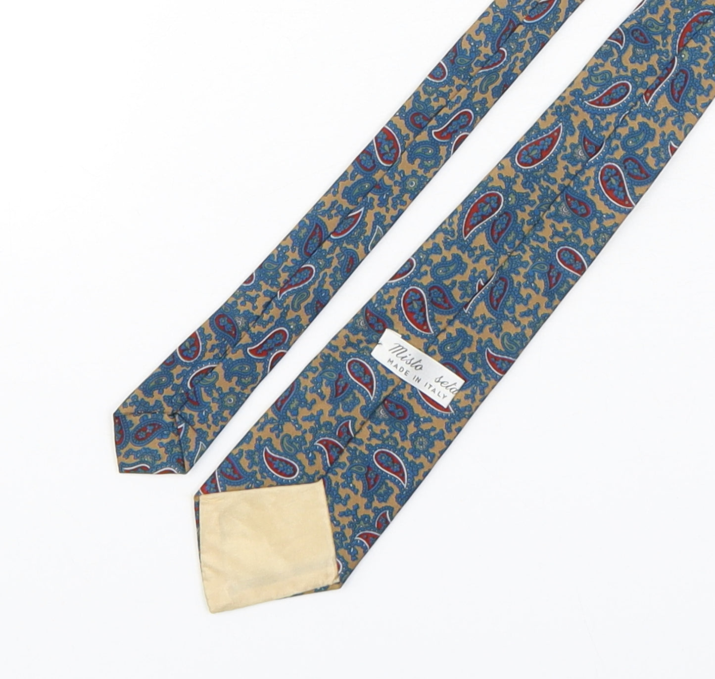 Misto Seta Mens Multicoloured Paisley Silk Pointed Tie One Size