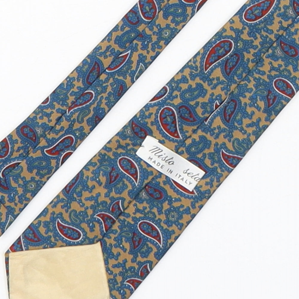 Misto Seta Mens Multicoloured Paisley Silk Pointed Tie One Size