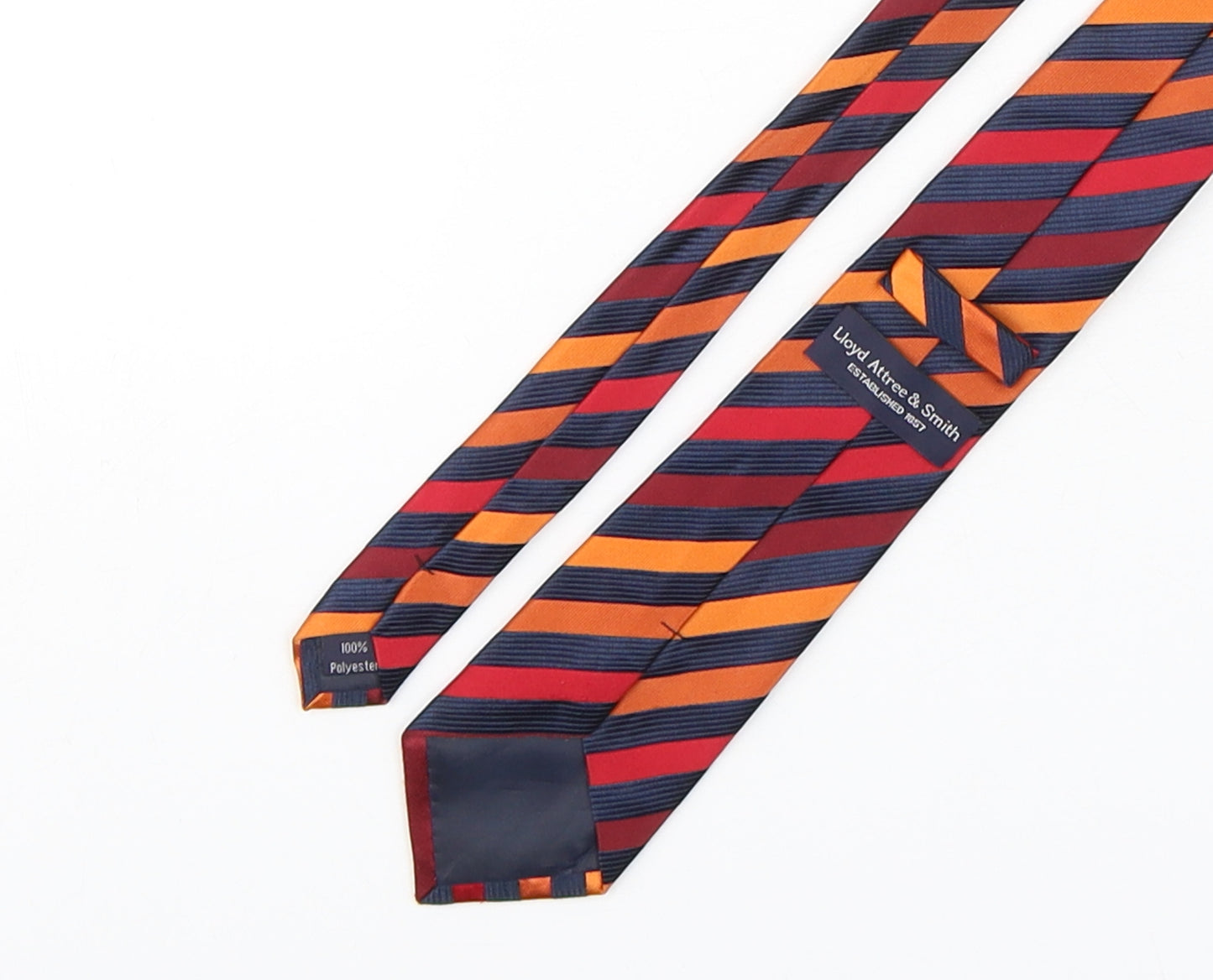 Lloyd Attree & Smith Mens Multicoloured Striped Polyester Pointed Tie One Size