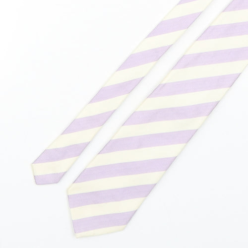 Marks and Spencer Mens Multicoloured Striped Silk Pointed Tie One Size