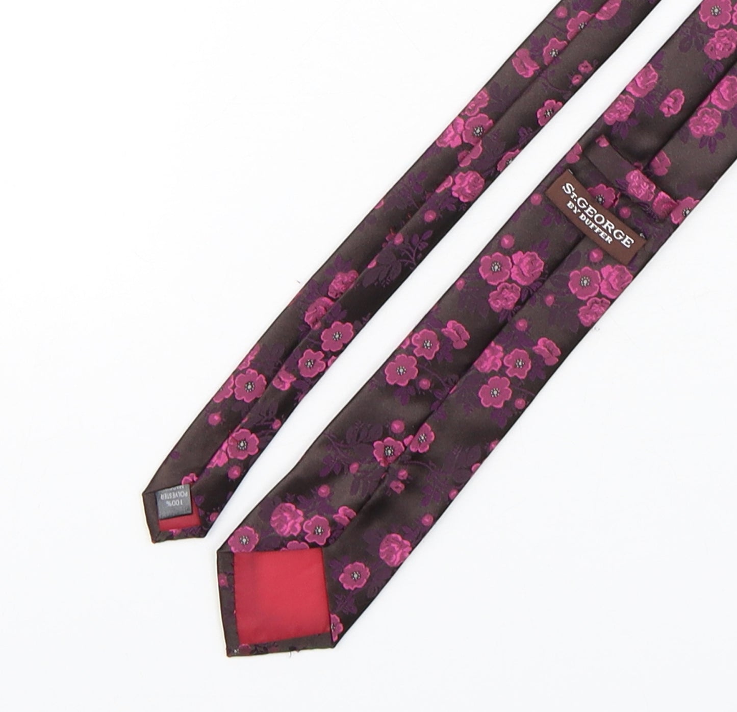 St George Mens Multicoloured Floral Polyester Pointed Tie One Size