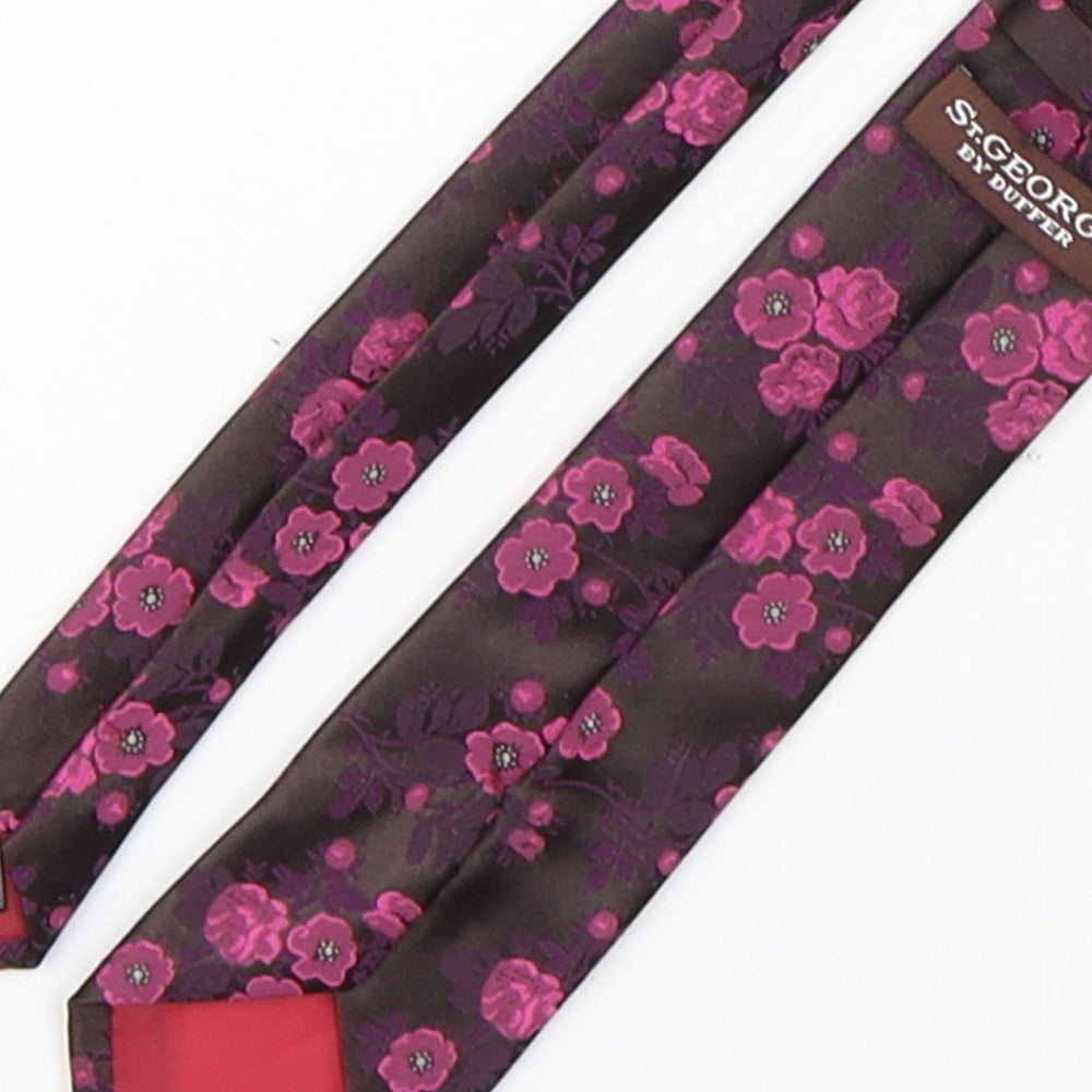 St George Mens Multicoloured Floral Polyester Pointed Tie One Size