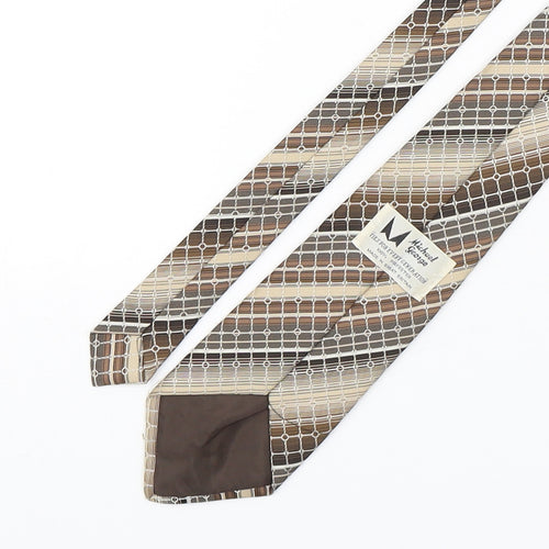 Michael George Mens Multicoloured Striped Polyester Pointed Tie One Size
