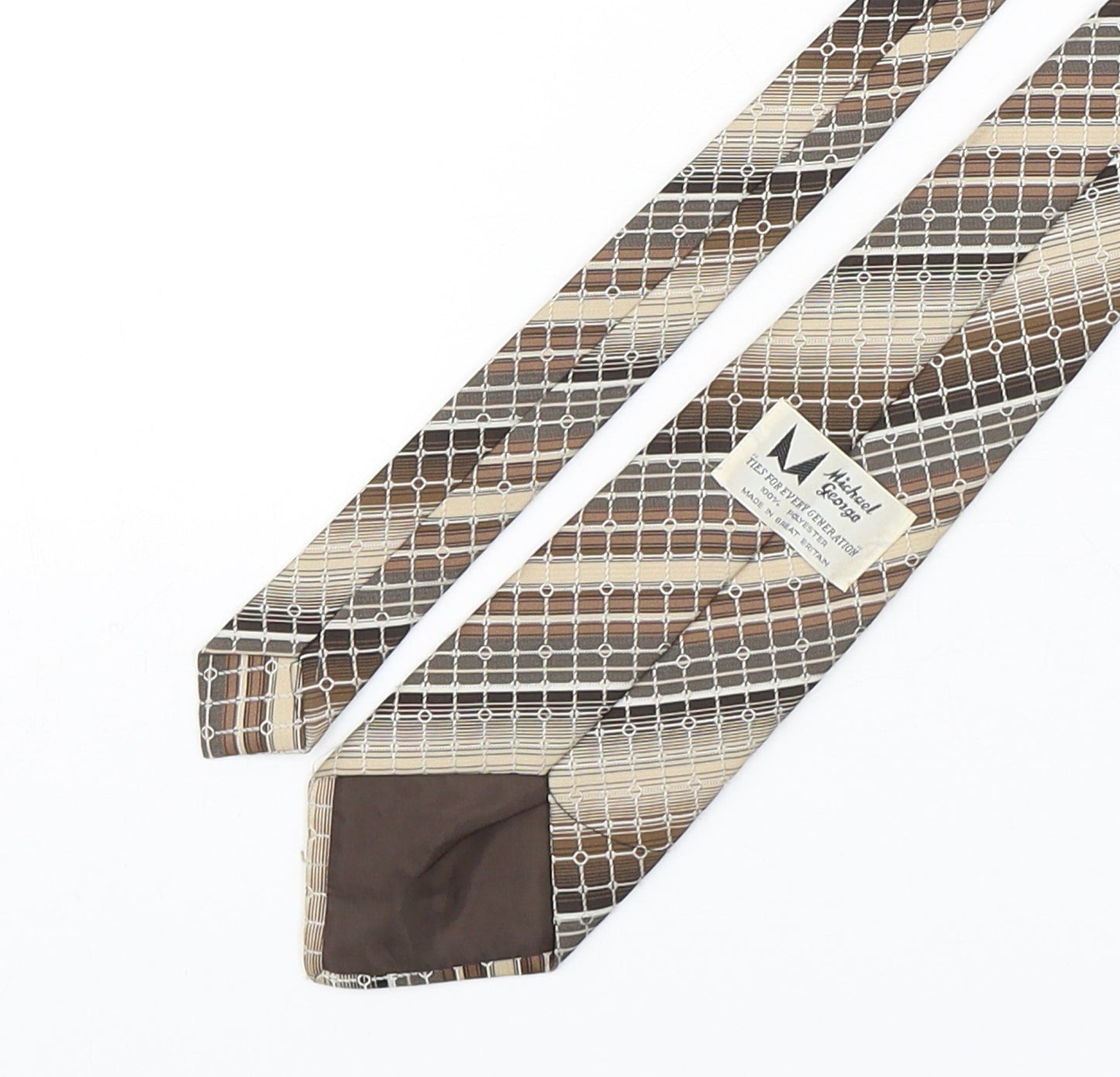 Michael George Mens Multicoloured Striped Polyester Pointed Tie One Size