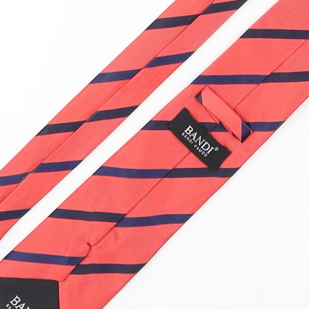 Bandi Vamos Mens Multicoloured Striped Polyester Pointed Tie One Size