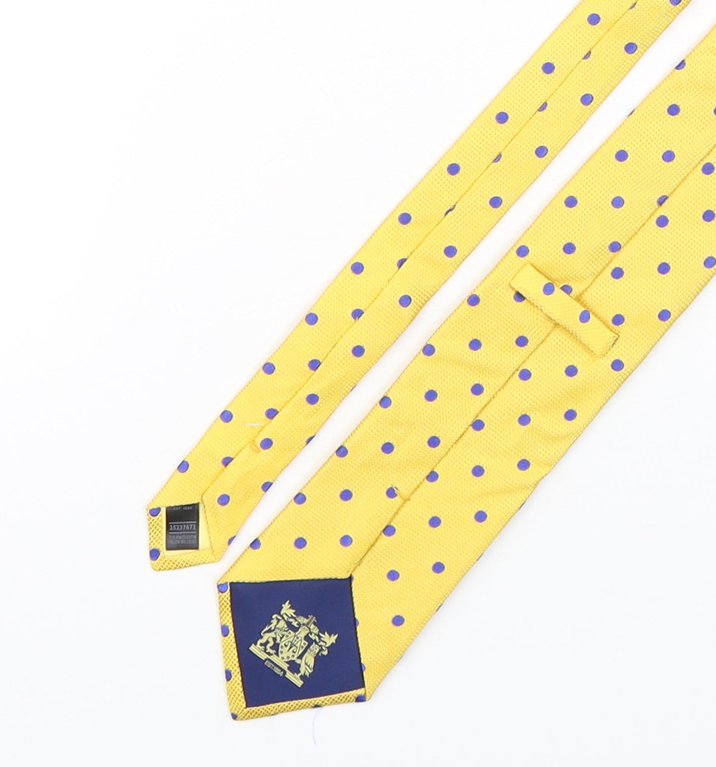 Marks and Spencer Mens Yellow Polka Dot Silk Pointed Tie One Size