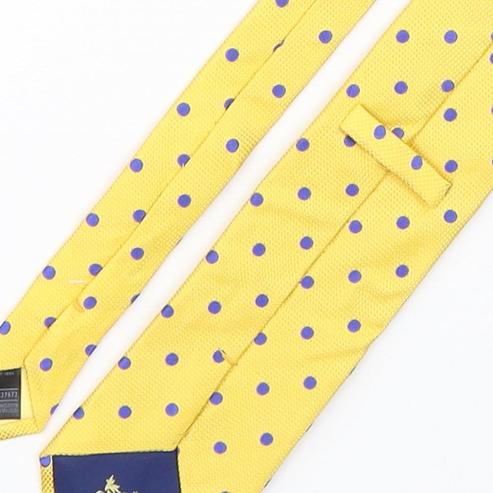 Marks and Spencer Mens Yellow Polka Dot Silk Pointed Tie One Size