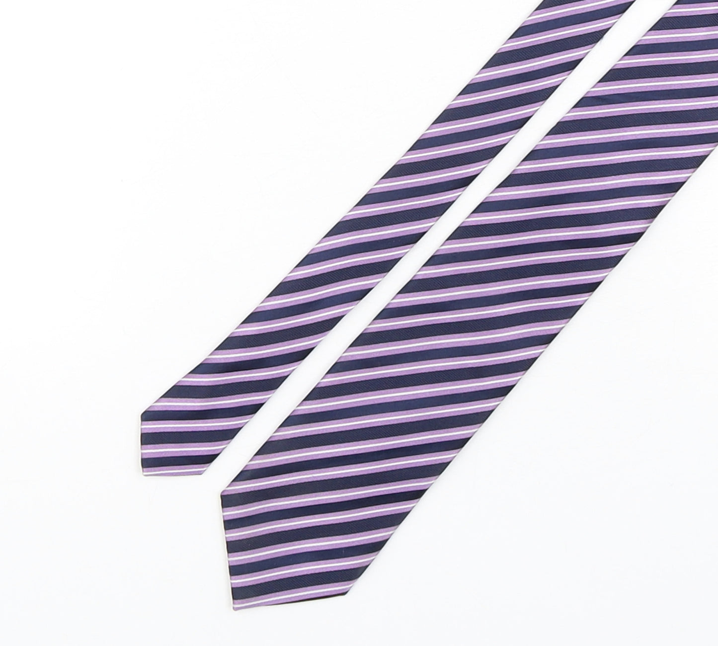 T.M.Lewin  Mens Purple Striped Silk Pointed Tie One Size