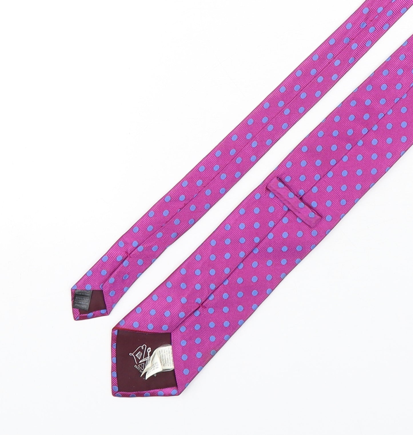 Marks and Spencer Mens Purple Polka Dot Silk Pointed Tie One Size
