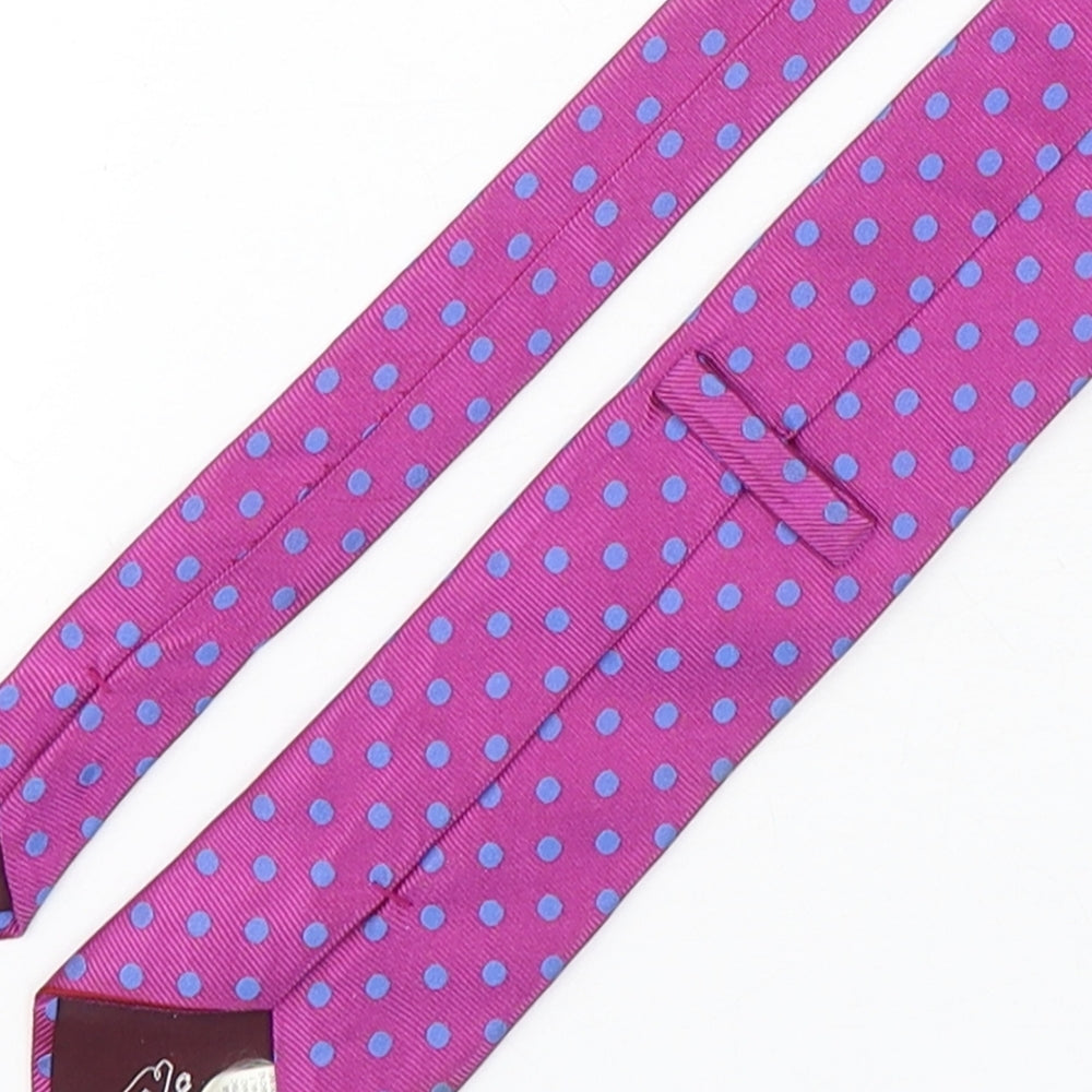 Marks and Spencer Mens Purple Polka Dot Silk Pointed Tie One Size